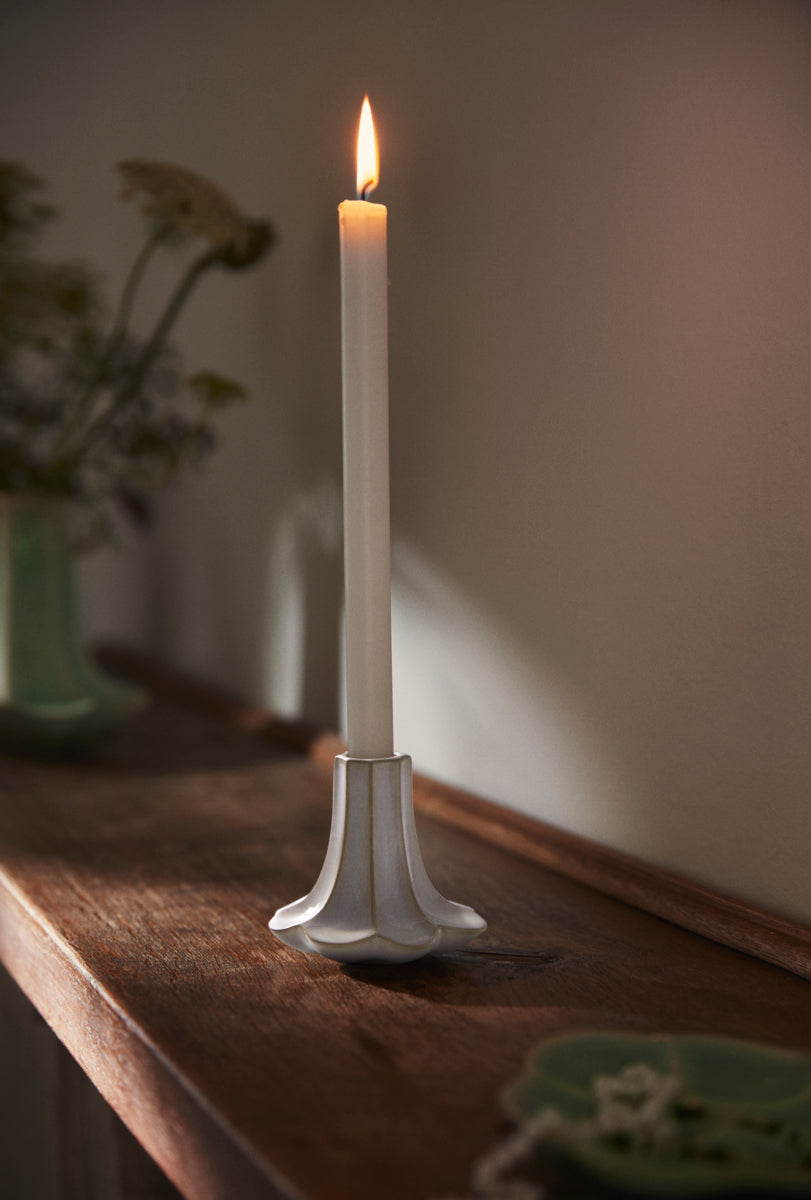 Kantarel lysestage, sand - H10 cm